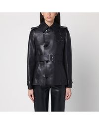 Burberry - Short Leather Jacket With Studs - Lyst