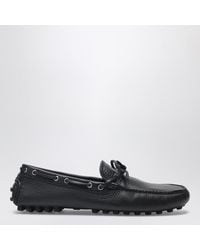 Prada - Schwarze Leder-Loafer Mit Riemen - Lyst