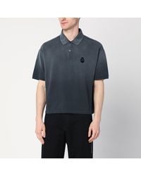 McQueen - Faded Effect Polo Shirt In Cotton - Lyst