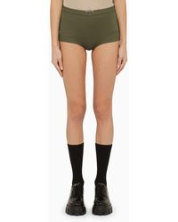 Prada - Military Cotton Culotte Shorts - Lyst