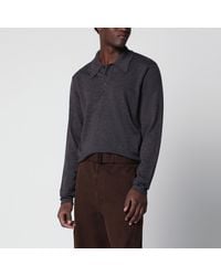 Lemaire - Long-Sleeve Wool Polo Shirt - Lyst