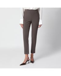 Victoria Beckham - Khaki Virgin Wool-Blend Trousers - Lyst
