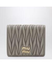 Miu Miu - Pumice Matelassé Nappa Leather Wallet - Lyst