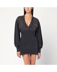 The Attico - Robe Mini Noire Effet Délavé Avec Logo - Lyst