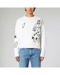 1989 STUDIO - Pull Court Brodé Col Rond Blanc - Lyst
