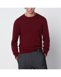 Drumohr - Pull À Col Rond En Cachemire Bordeaux - Lyst