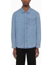 A.P.C. - Denim Shirt With Embroidery - Lyst