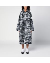 Marc Jacobs - Zebra Pattern Coat In Textured Wool Blend - Lyst