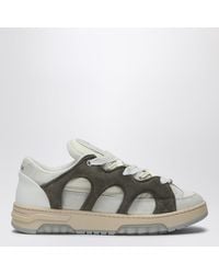 Santha - Model 1 Dark Green/white Mesh And Suede Sneaker - Lyst