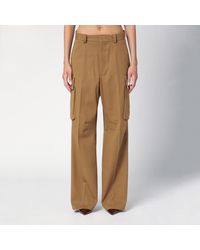 Victoria Beckham - Tobacco-coloured Cotton Cargo Trousers - Lyst