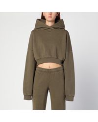 Entire studios - Felpa cropped militare in cotone organico - Lyst