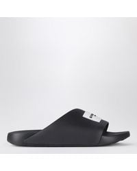 Givenchy - Flache Label Slide Mules Aus Schwarzem Gummi - Lyst