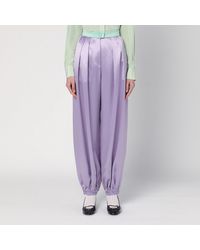 Valentino - Wide Lilac Silk Pants - Lyst