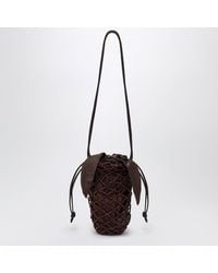 Cordera - Borsa A Rete Marrone Con Perline - Lyst