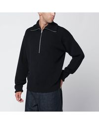 Lemaire - Charcoal Wool-blend Cardigan - Lyst