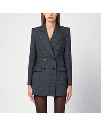 Dolce & Gabbana - Giacca doppiopetto in tweed grigia antracite - Lyst