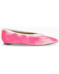 Marni Pink And Pointed Ballerinas - White