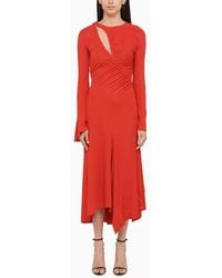 Victoria Beckham - Cut Out Detail Vestito rosso - Lyst