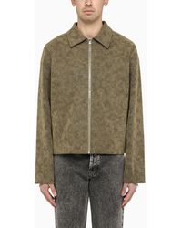 Séfr - Moss-coloured Bardem Jacket In Synthetic Suede - Lyst