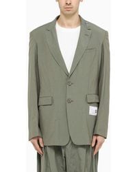 Maison Mihara Yasuhiro - Single Breasted Khaki Jacket In Technical Fabric - Lyst