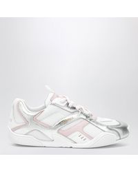 Versace - Galaxia Silberne Sneakers Aus Mesh Und Leder - Lyst