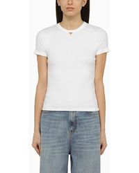 Valentino - T-shirt v gold bianca in cotone - Lyst