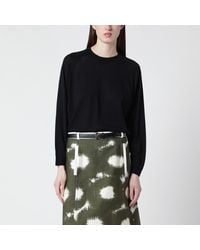 Roberto Collina - Black Wool Crewneck Sweater - Lyst