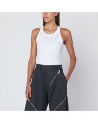 The Attico - Weißes Tanktop Mit Strass - Lyst