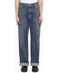 McQueen - Alexander MC Queen Lose blaue Baumwolljeans - Lyst