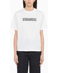 DSquared² - Weißes T -Shirt mit Logo - Lyst