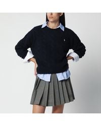 Polo Ralph Lauren - Crewneck Cable-Knit Wool And Cashmere Sweater - Lyst