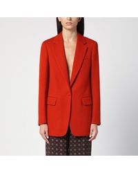 Dries Van Noten - Red Single-breasted Jacket In Wool - Lyst