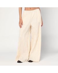 MKDT STUDIO - Pinola Atelier Pleated Fabric Ivory Trousers - Lyst