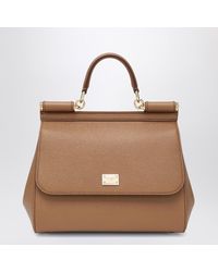Dolce & Gabbana - Dolce & Gabbana Large Caramel Sicily Hand Bag - Lyst