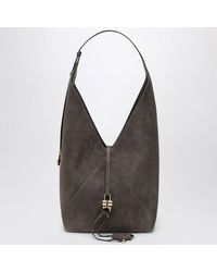 Ferragamo - Borsa hobo grigia in suede - Lyst