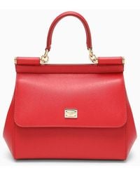 Dolce & Gabbana - Borsa a mano sicily piccola rossa - Lyst
