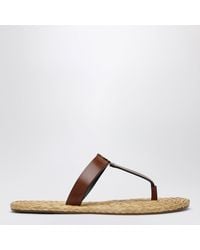 Saint Laurent - Babylone Leather Thong Slippers - Lyst