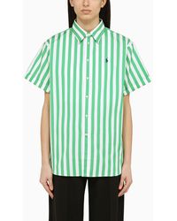 Polo Ralph Lauren - Green/white Striped Short Sleeved Cotton Shirt - Lyst