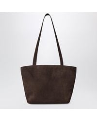The Row - Parker Dark Suede Tote Bag - Lyst