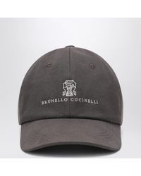 Brunello Cucinelli - Baseballkappe Aus Brauner Baumwolle - Lyst