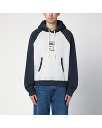 Brain Dead - Felpa con cappuccio grigia chiara/ navy - Lyst