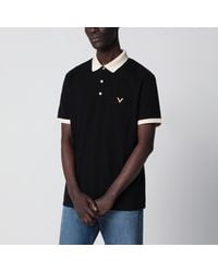 Valentino - Cotton Piqué Polo Shirt With Vgold - Lyst