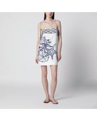 FARM Rio - Coast Stars Printed Linen Midi Dress - Lyst