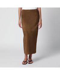 Nour Hammour - Selly Suede Maxi Skirt - Lyst