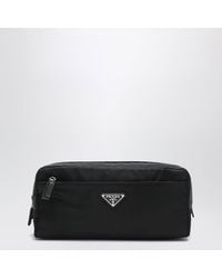 Prada - Re-Nylon And Saffiano Leather Travel Pouch - Lyst