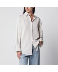 TOTEME - Oversized/Sky Striped Shirt - Lyst