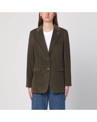Max Mara - Khaki Ribbed Jacket - Lyst
