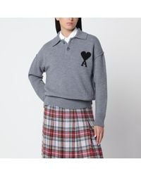 Ami Paris - Ami De Coeur Polo Sweater - Lyst