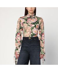 Chloé - Maglia dolcevita in jersey di lana con stampa floreale - Lyst