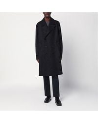 Harris Wharf London - Anthracite Double-Breasted Wool Coat - Lyst
